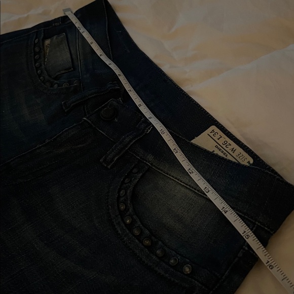 Diesel Liv Stretch 26x34 Womens Distressed Blue Jean Stud Pockets - Picture 9 of 9